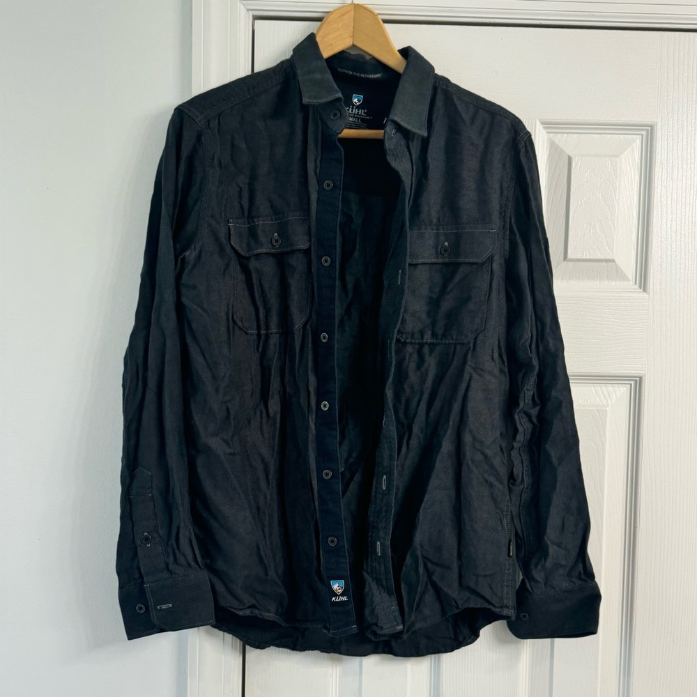 Kuhl Shirt Mens Sm Dark Gray Long Sleeve Button Up